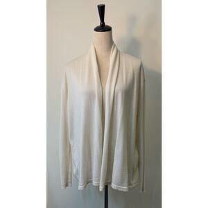 Nordstrom Signature Cashmere-Linen Open Front Cardigan Cream (Medium) Very Soft